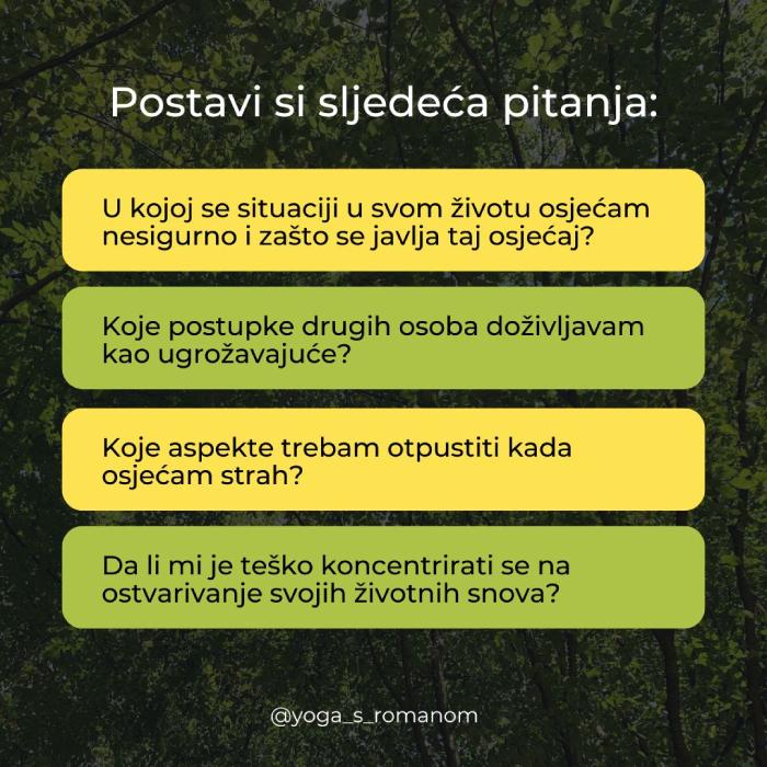 Ilustracija s pitanjima o prvoj cakri