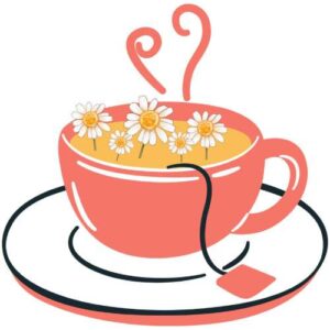 Ilustracija caja od kamilice protiv bolne mjesecnice